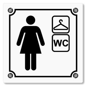 Šatna ženy, wc, 148x148mm, bílá, Kansas